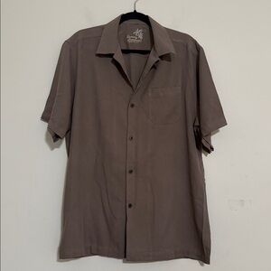 Tommy Bahama Men's Taupe Short Sleeve Shirt M silk casual soft vacation office